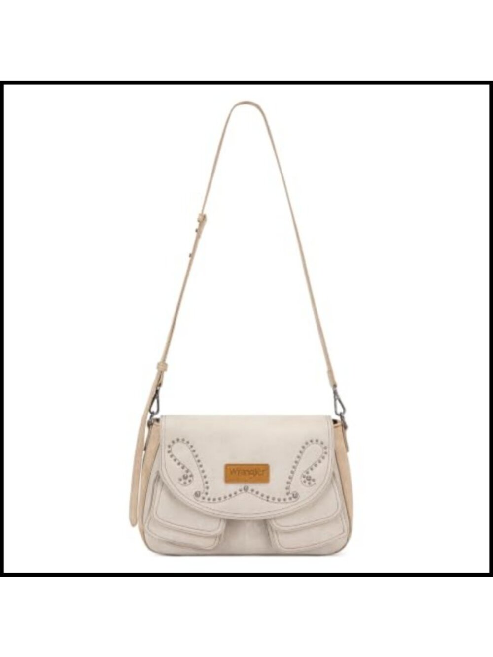 Faux Suede Crossbody Bag Western Studded Saddle Shoulder Handbag